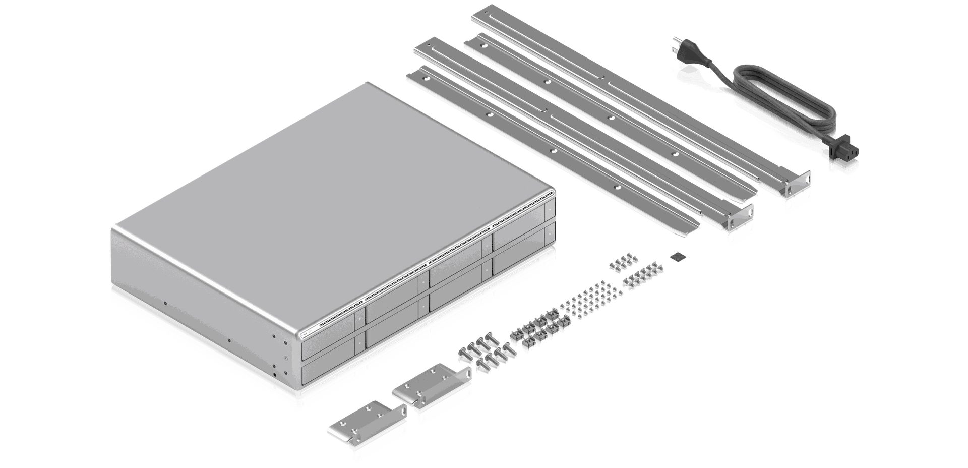 Ubiquiti UNVR-G2-Pro included rack mount accessories and power cable