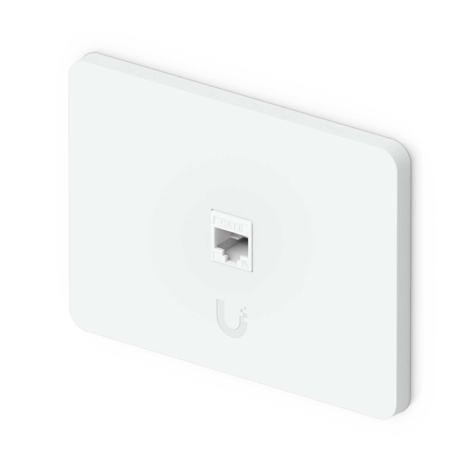 Ubiquiti UACC-WP-Keystone-H-1P horizontal 1-port keystone wall plate installed view
