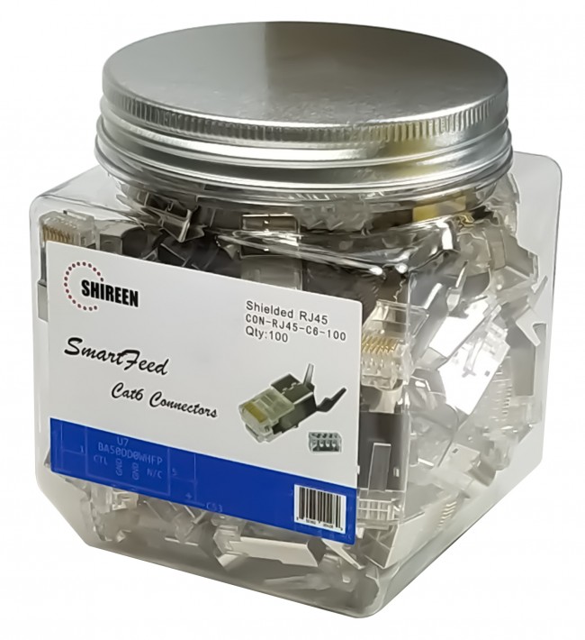 Shireen CON-RJ45-CAT6-100 CAT-6 RJ45 Connectors - 100pk