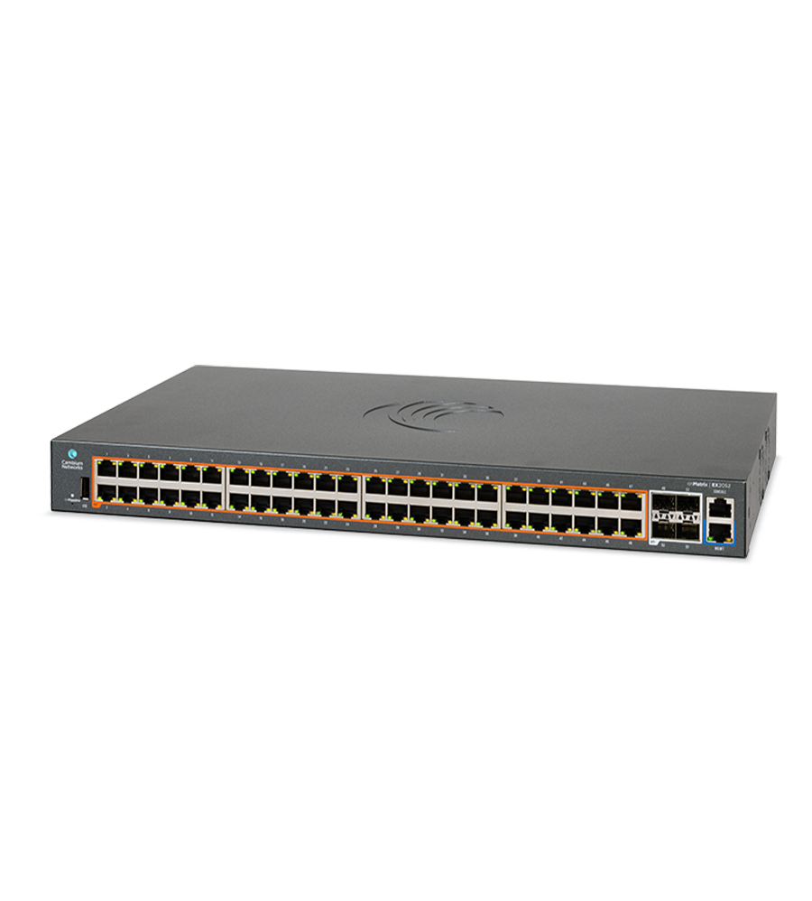 [MXEX2052GxPA10] Cambium Networks MXEX2052GxPA10 cnMatrix EX2052R-P, Intelligent Ethernet PoE Switch, 48 1G and 4 SFP+, No CRPS - no pwr cord