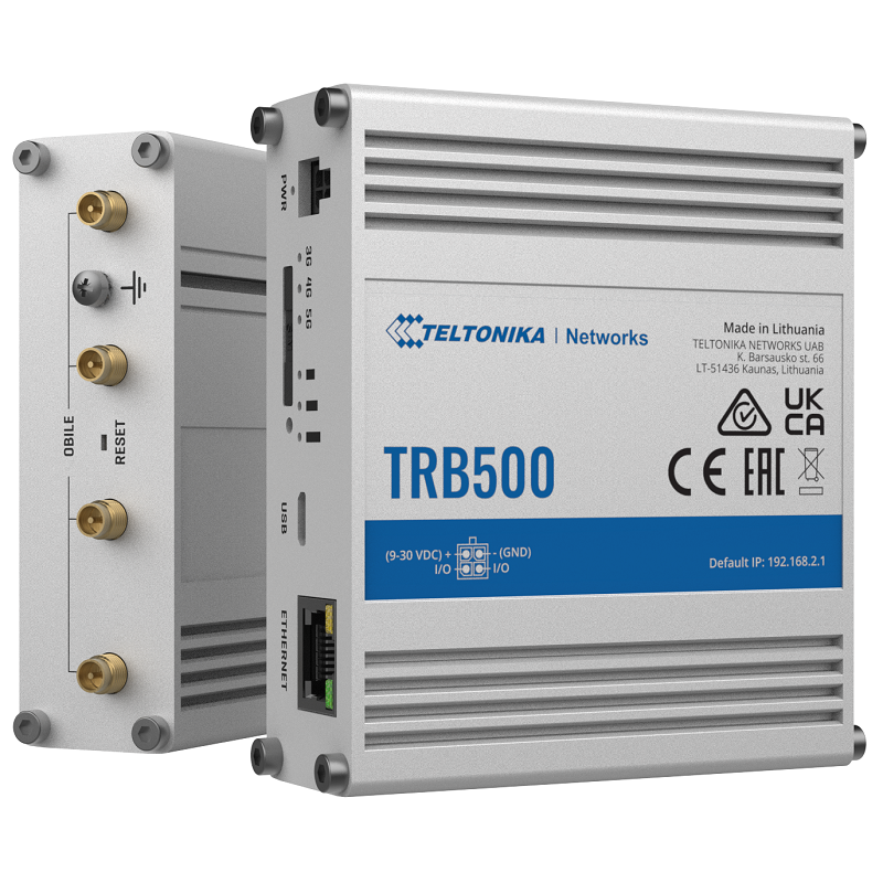 Teltonika TRB500 5G Industrial Gigabit Ethernet Cellular Gateway with I/O