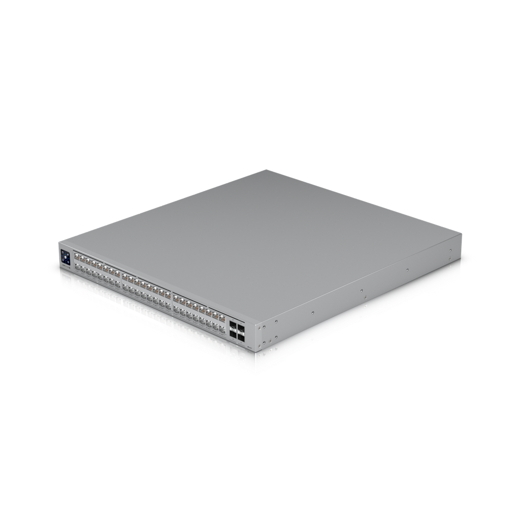 Ubiquiti USW-Pro-XG-48-PoE UniFi Professional-grade, 48-port Layer 3 Etherlighting™ PoE+++ switch with (32) 10 GbE, (16) 2.5 GbE PoE (4) 25G SFP28 ports