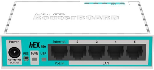 [RB750r2] Mikrotik RB750r2 hEX Lite 850 MHz CPU 64MB, 5 Lan lvl4 OS Case Incl PSU