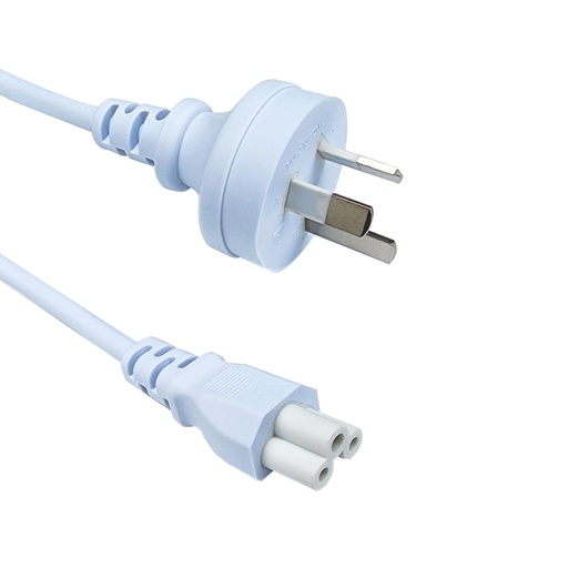 [AU-C5-600-W] MicroBeam AU-C5-600-W AU 3 Pin Plug to C5 Socket 600mm White Suit Ubiquiti and Some Cambium POE Injectors